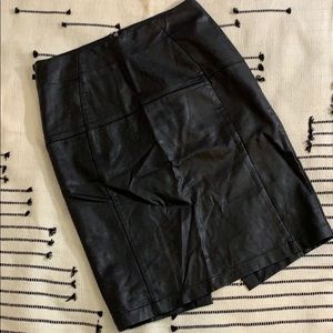 Black Leather Pencil Skirt